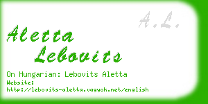 aletta lebovits business card